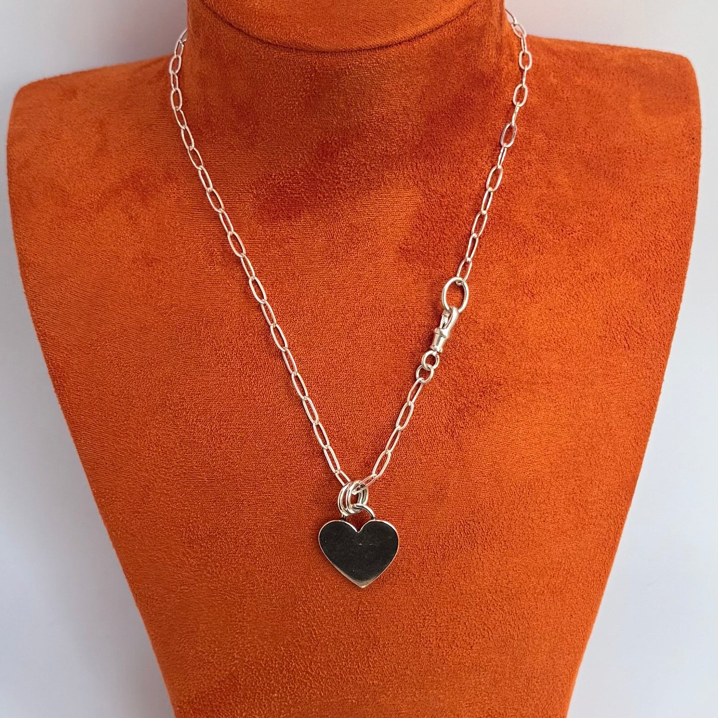 Silver Heart with Swivel Albert Closure