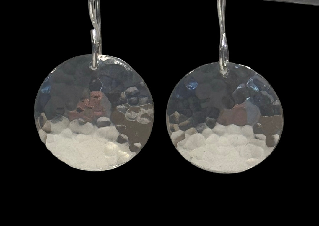 Sterling Silver Disc Drop Earrings