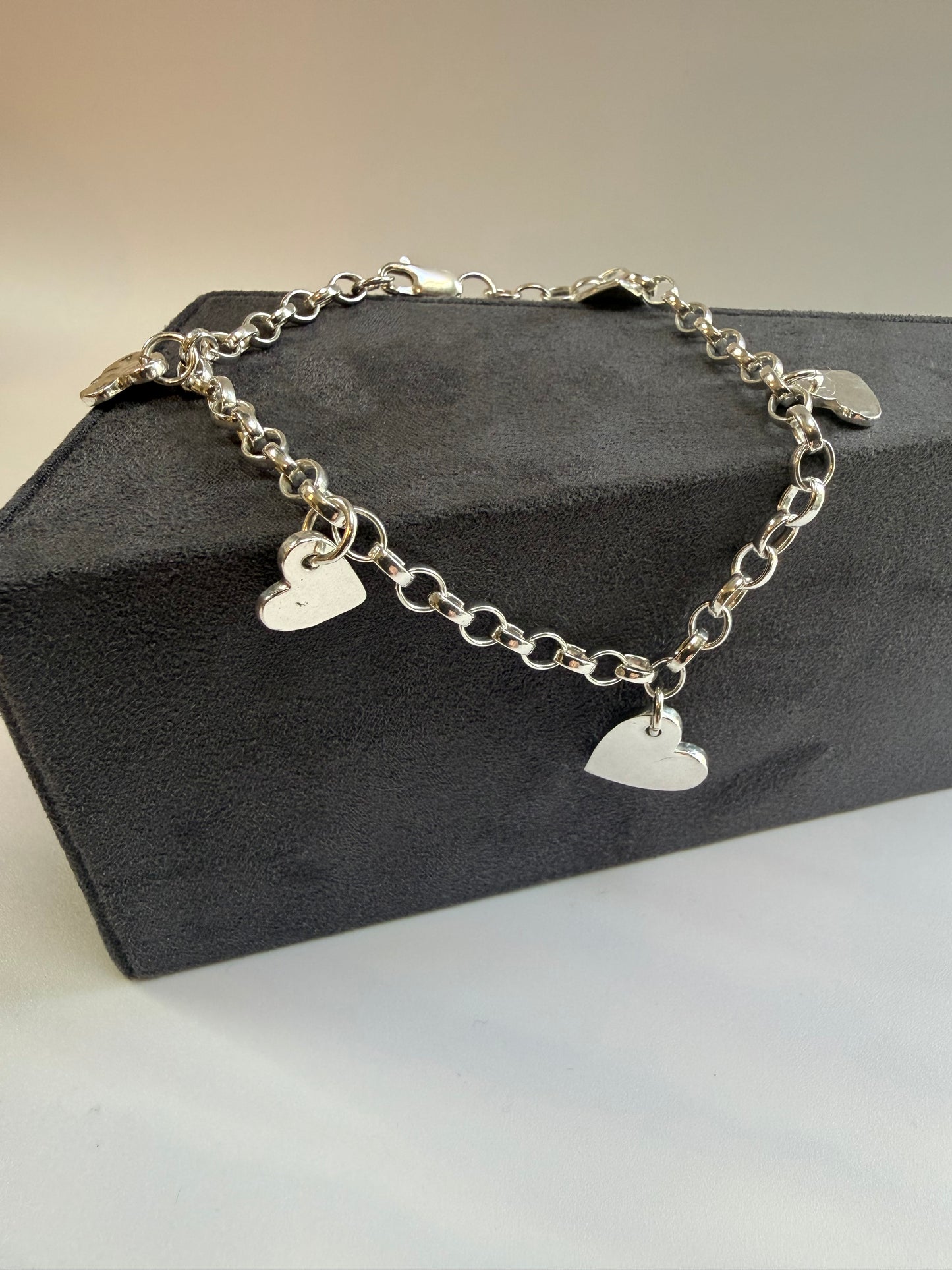 Silver Heart Charm Bracelet
