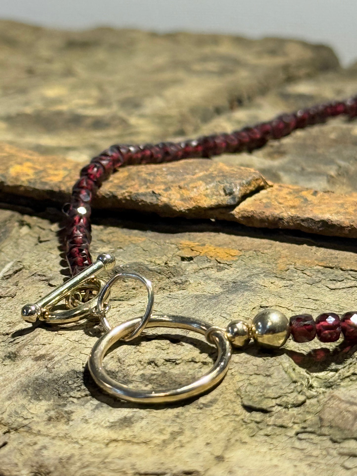 Garnet Necklace with Gold