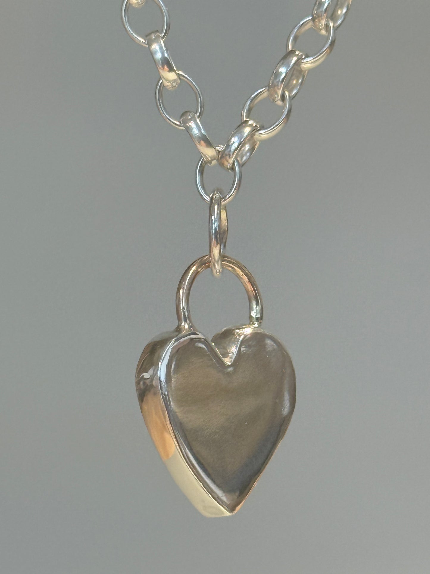 Silver and Gold Heart Necklace