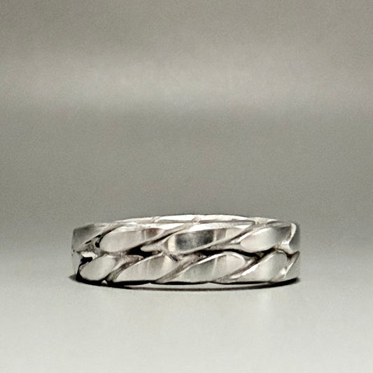 Men's Solid Silver Braided Ring