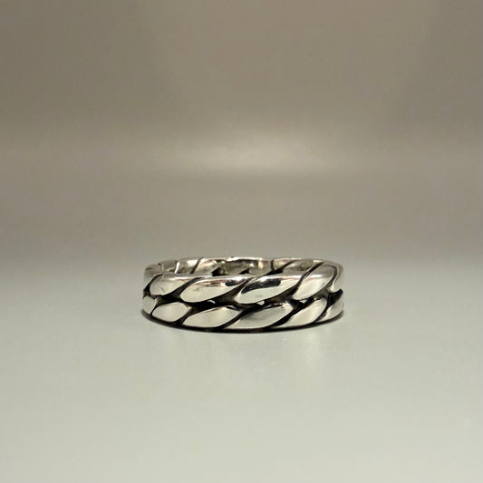 Men's Solid Silver braided Ring