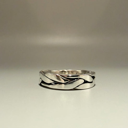 Men's Solid Silver Braided Ring
