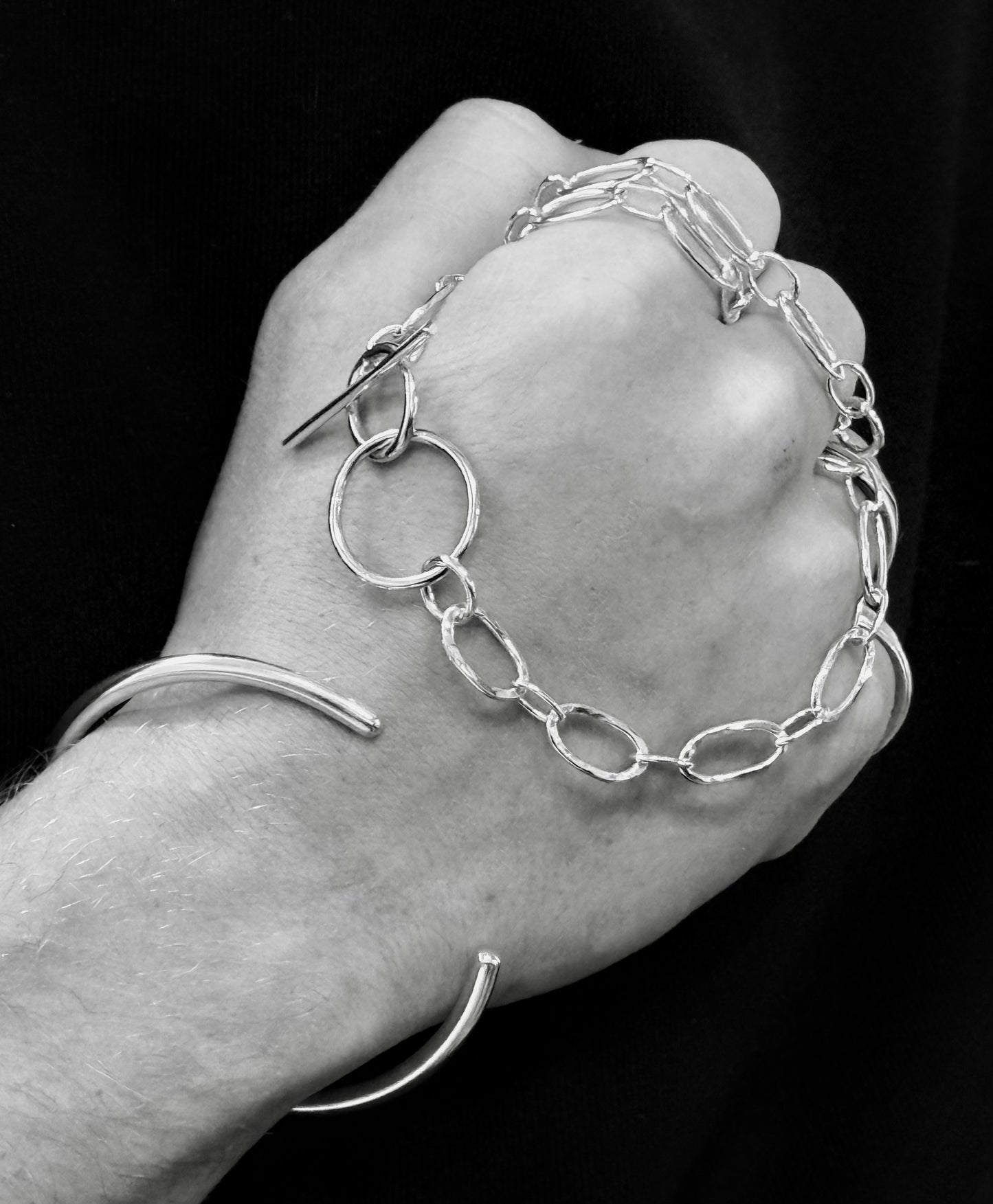 Silver and Gold T Bar chain