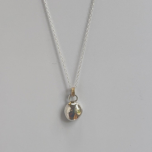 Silver Molten Pebble with Gold