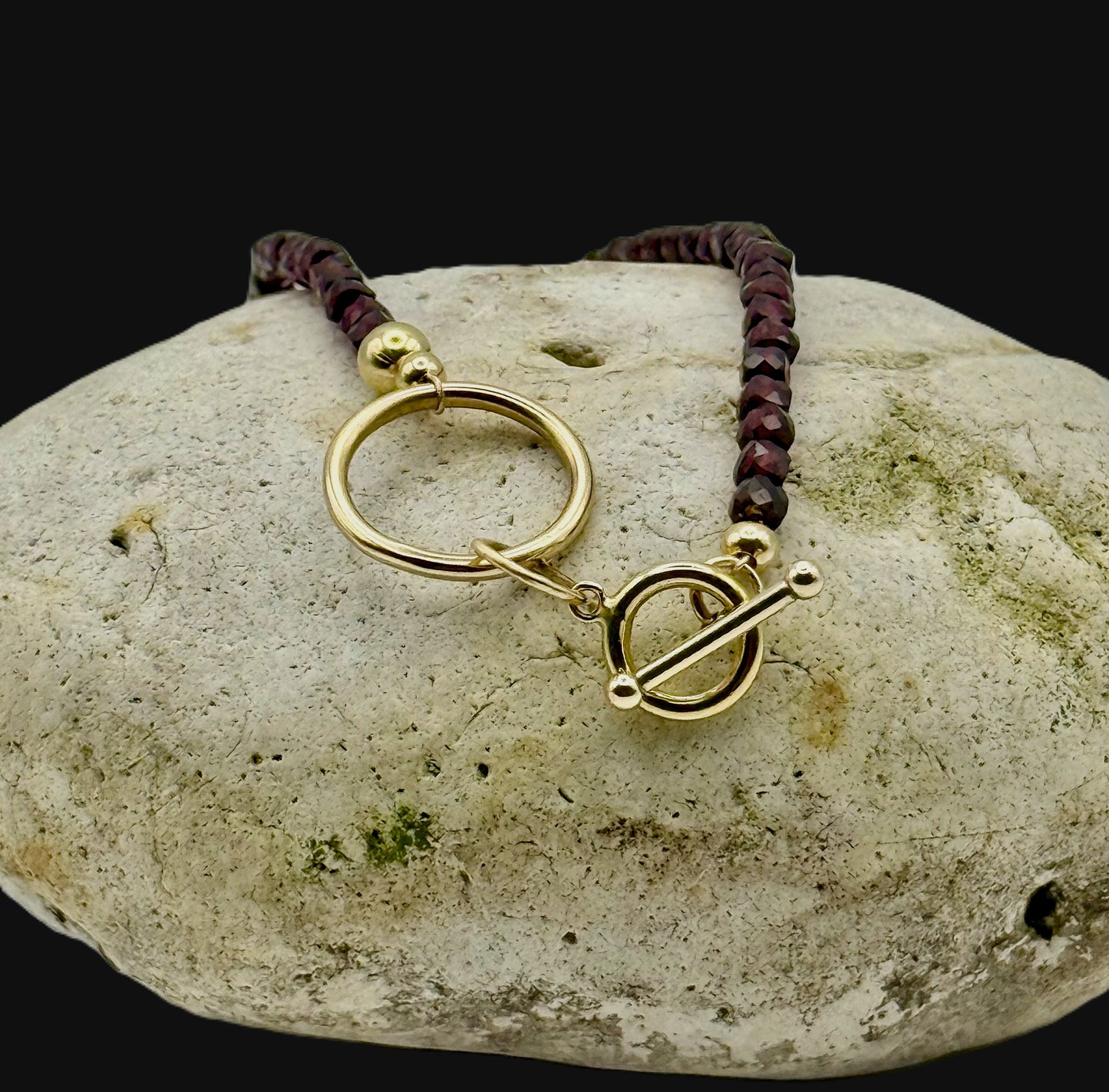 Garnet Necklace with Gold