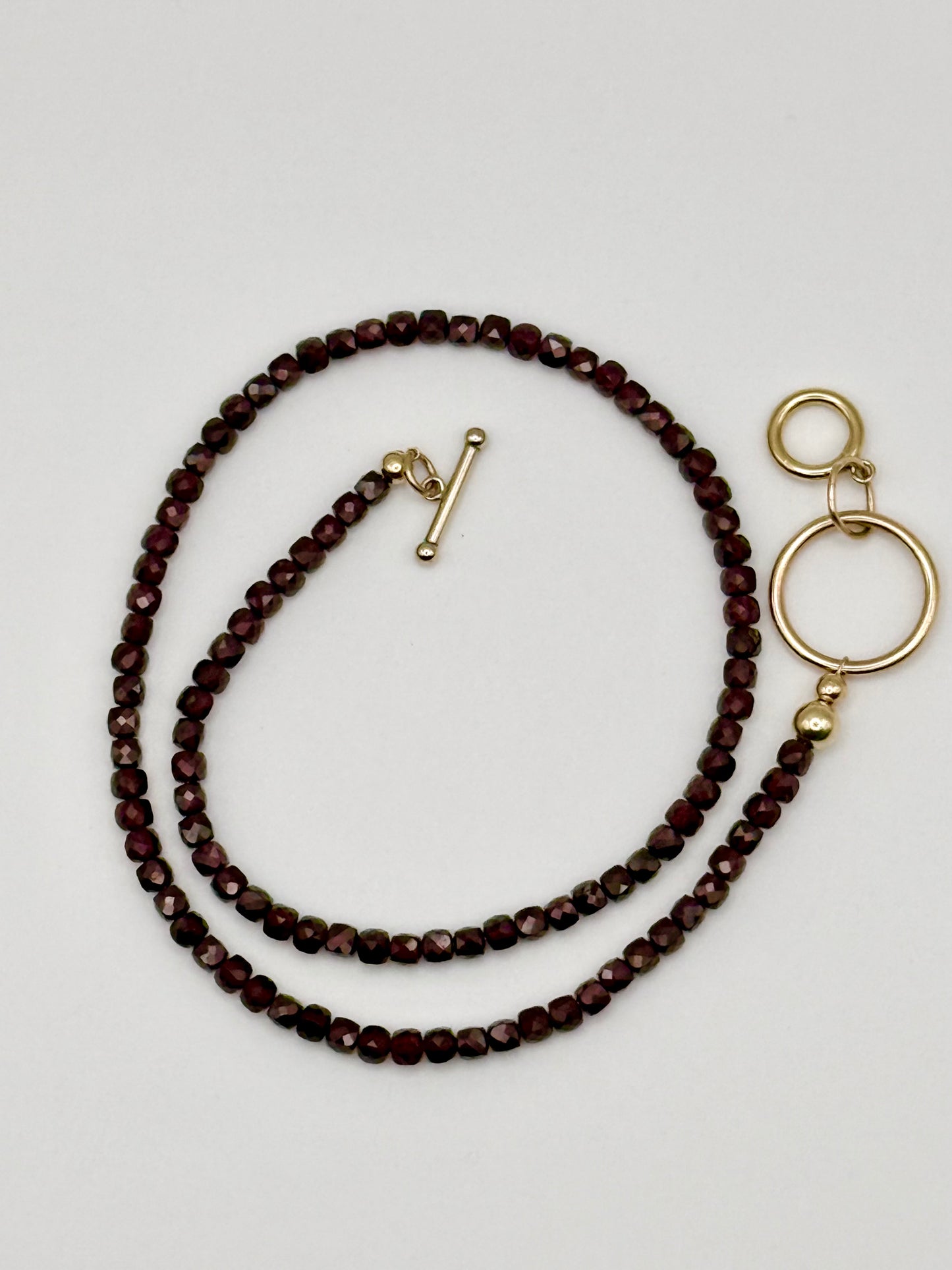 Garnet Necklace with Gold