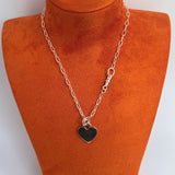 Silver Heart with a Swivel Albert Closure