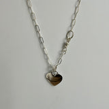 Silver Heart with a Swivel Albert Closure