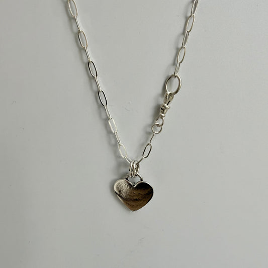 Silver Heart with Swivel Albert Closure