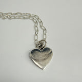 Silver Heart with a Swivel Albert Closure