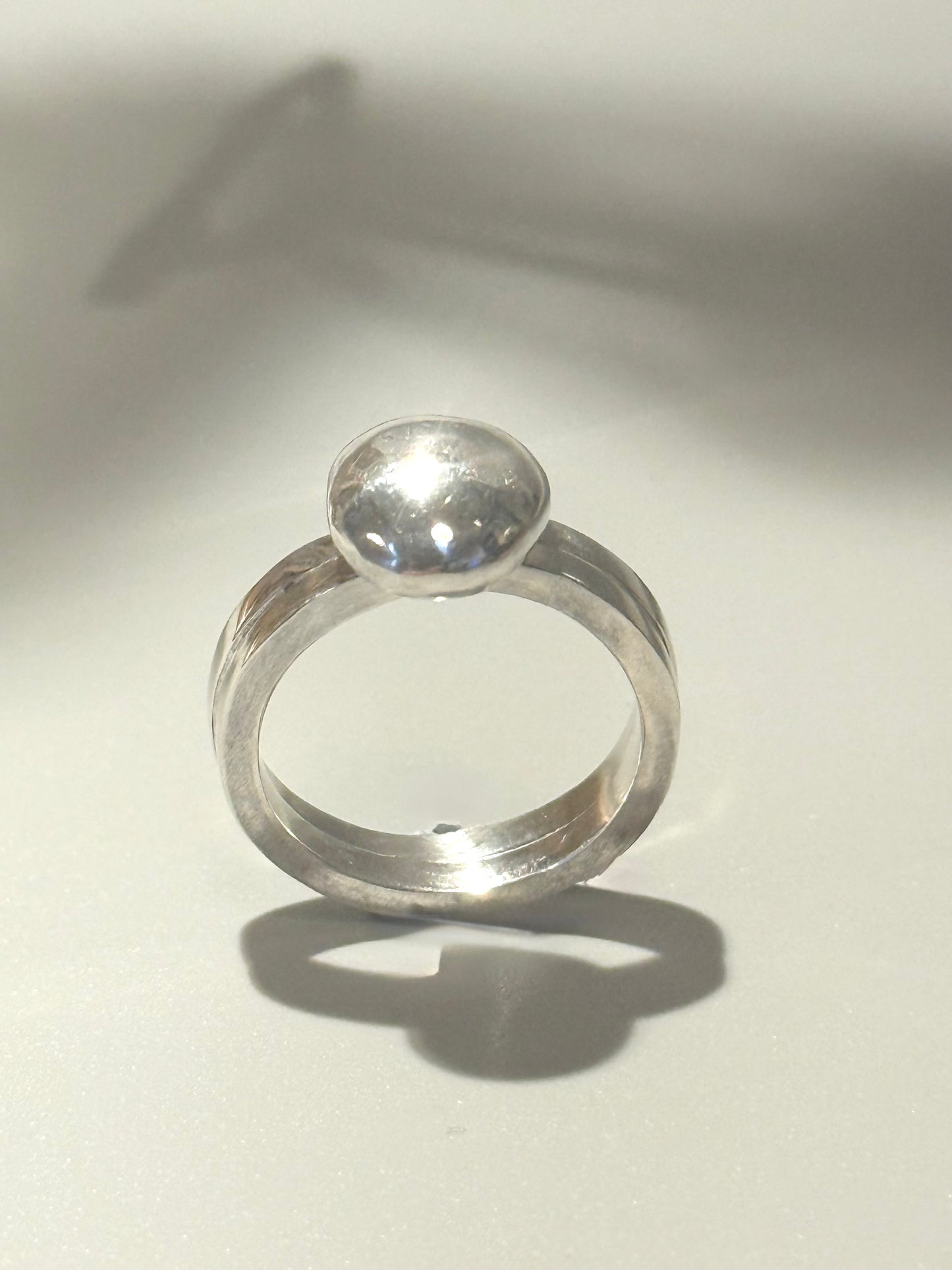 Silver Molten Pebble Ring