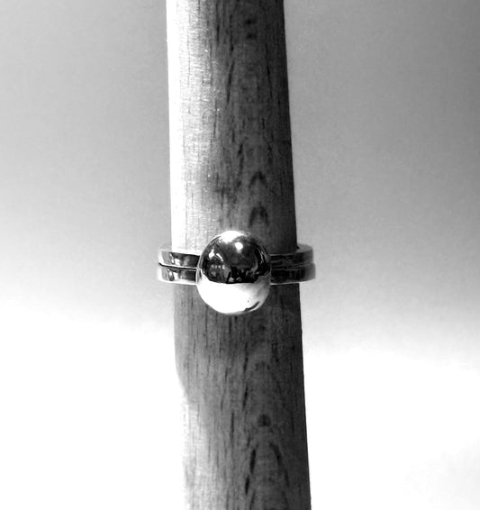 Silver Molten Pebble Ring