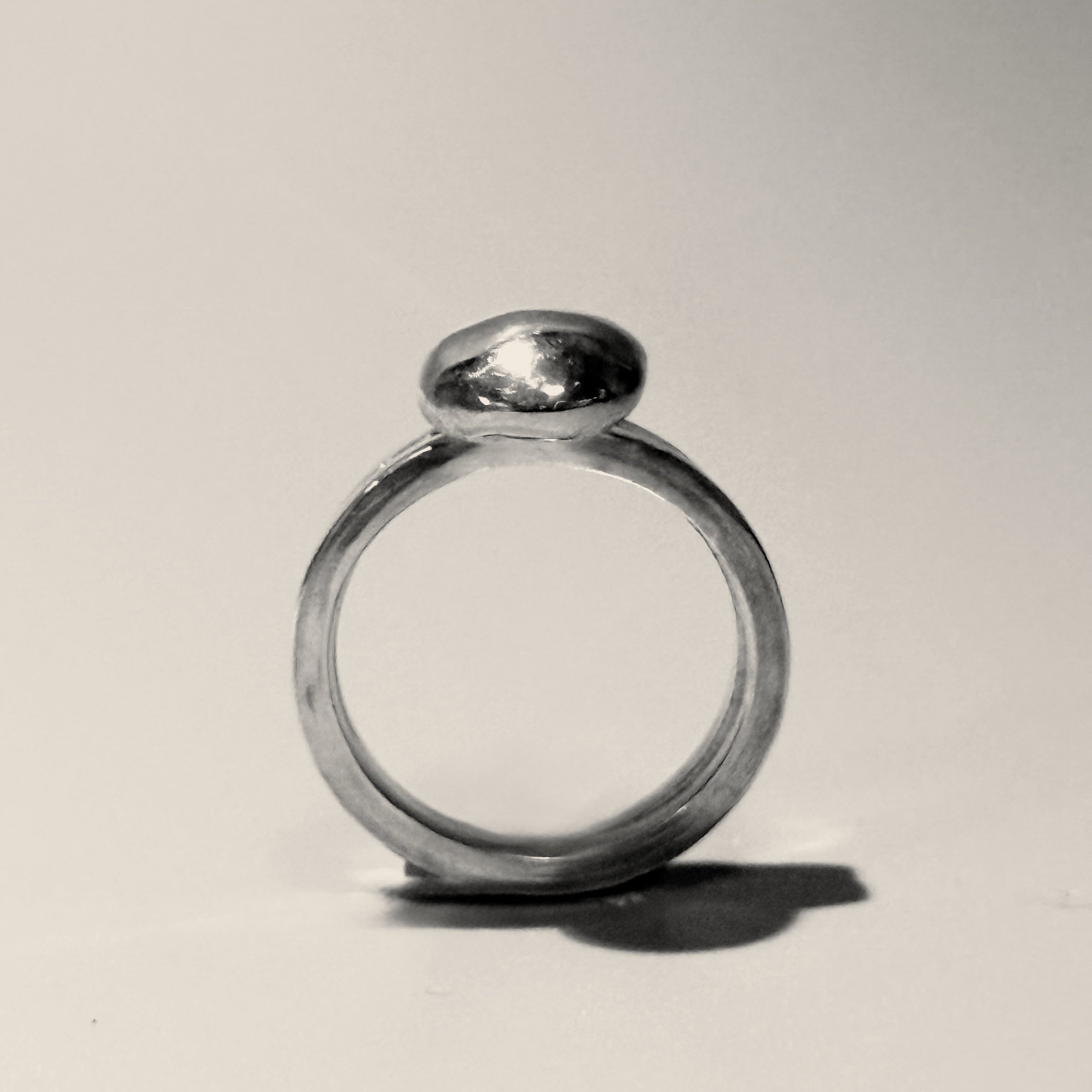 Silver Molten Pebble Ring