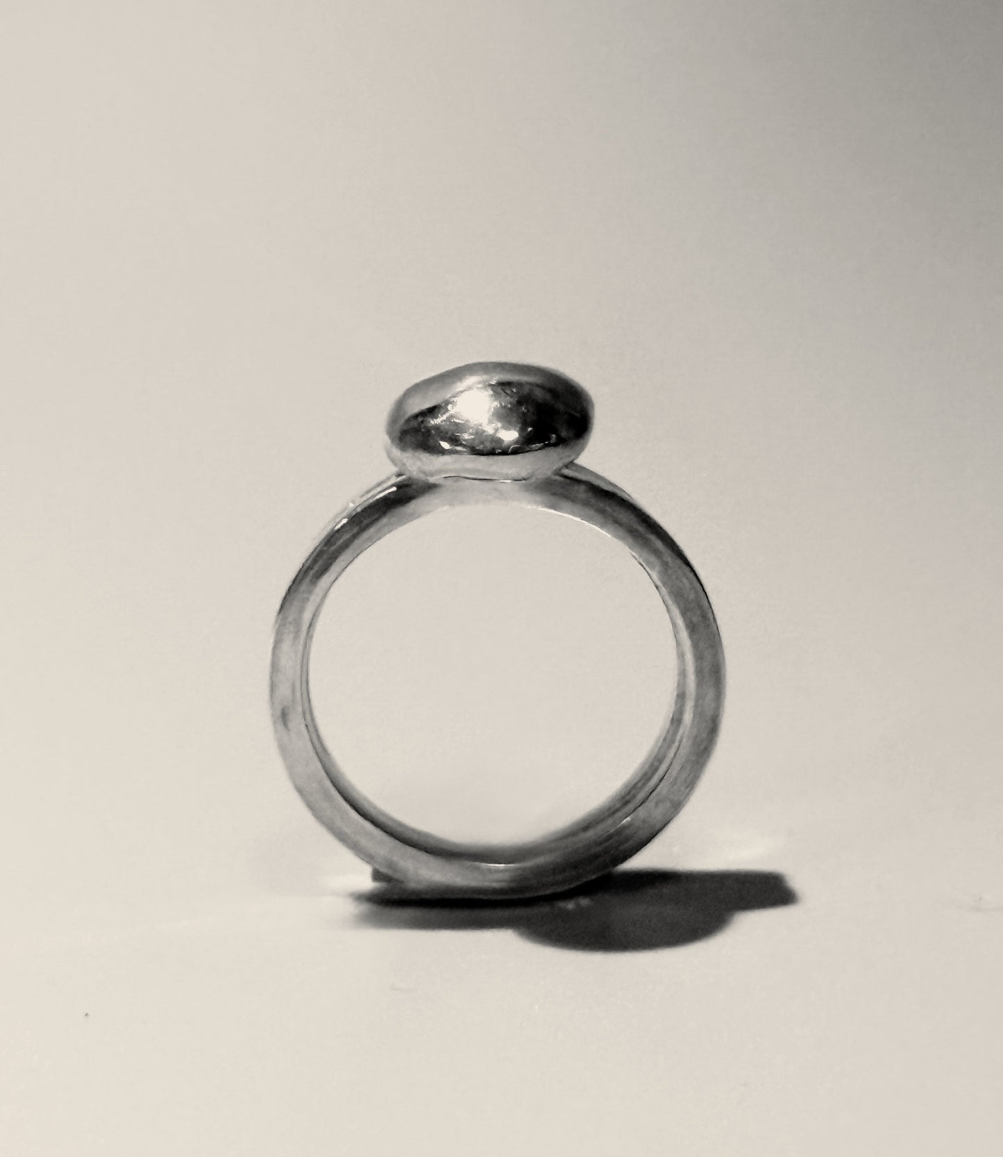 Silver Molten Pebble Ring
