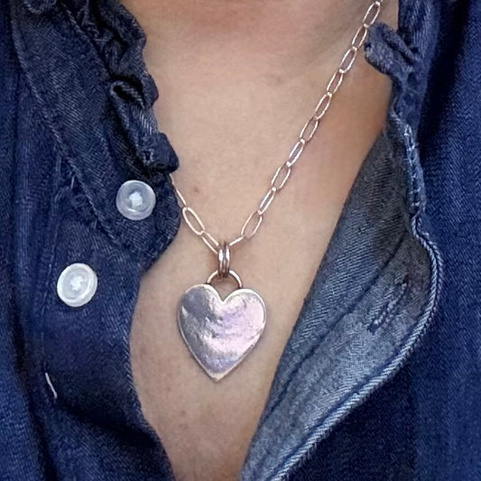 Silver Heart with Swivel Albert Closure