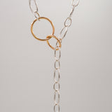 Silver and Gold T Bar chain