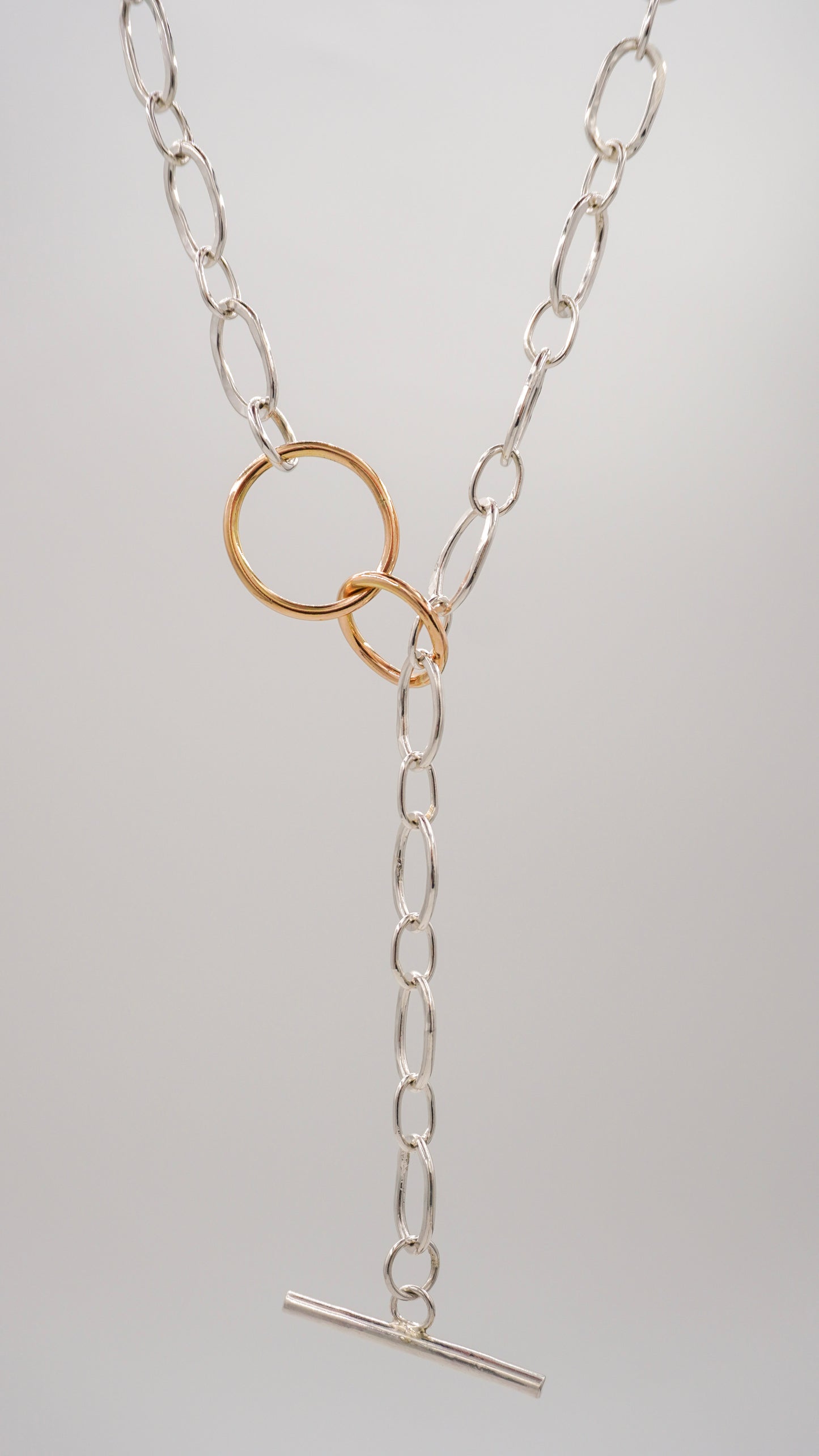 Silver and Gold T Bar chain