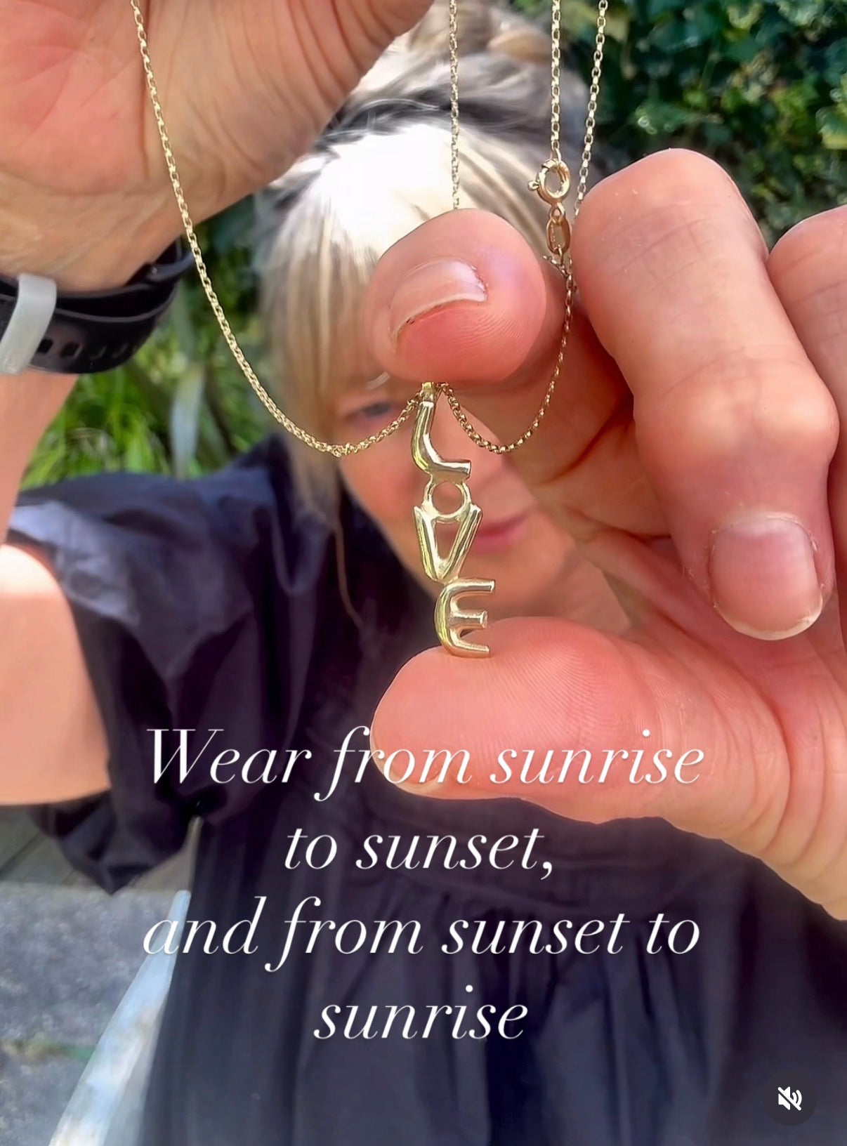 9ct Gold LOVE charm on a Gold Chain