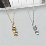 Solid Silver LOVE charm and Silver chain