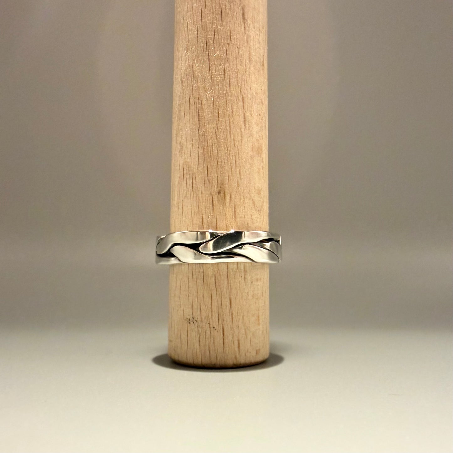 Men's Solid Silver Braided Ring