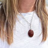 Carnelian Pendant on a Diamond Cut Belcher Chain