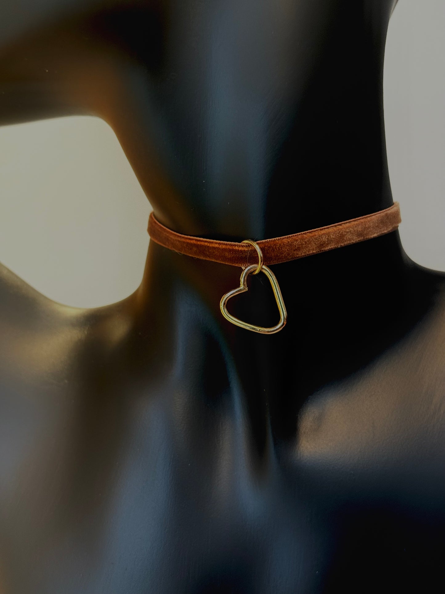Gold Heart and Velvet Choker
