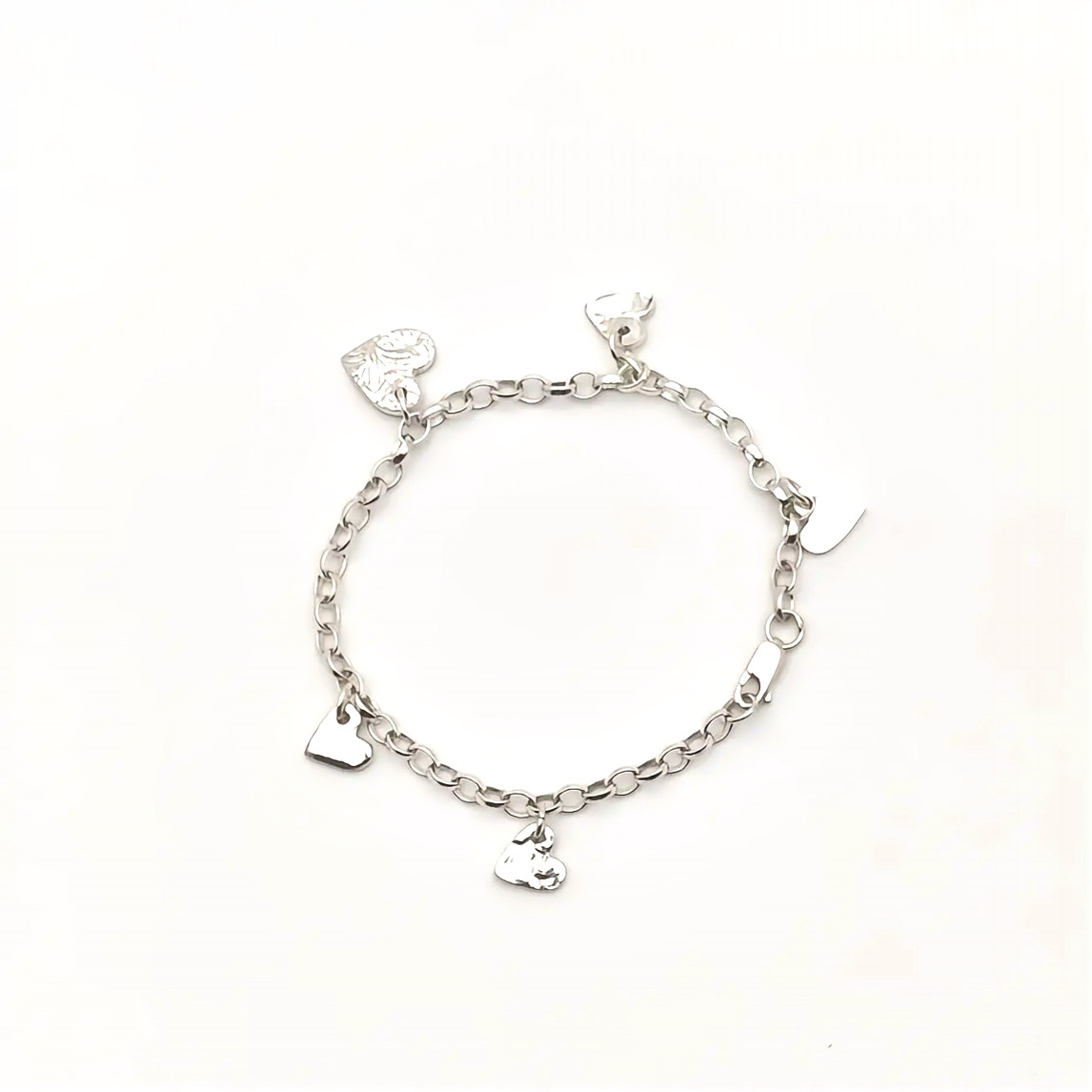 Silver Heart Charm Bracelet