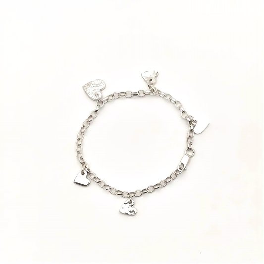 Silver Heart Charm Bracelet