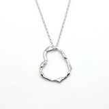 Large Molten Silver Heart Pendant