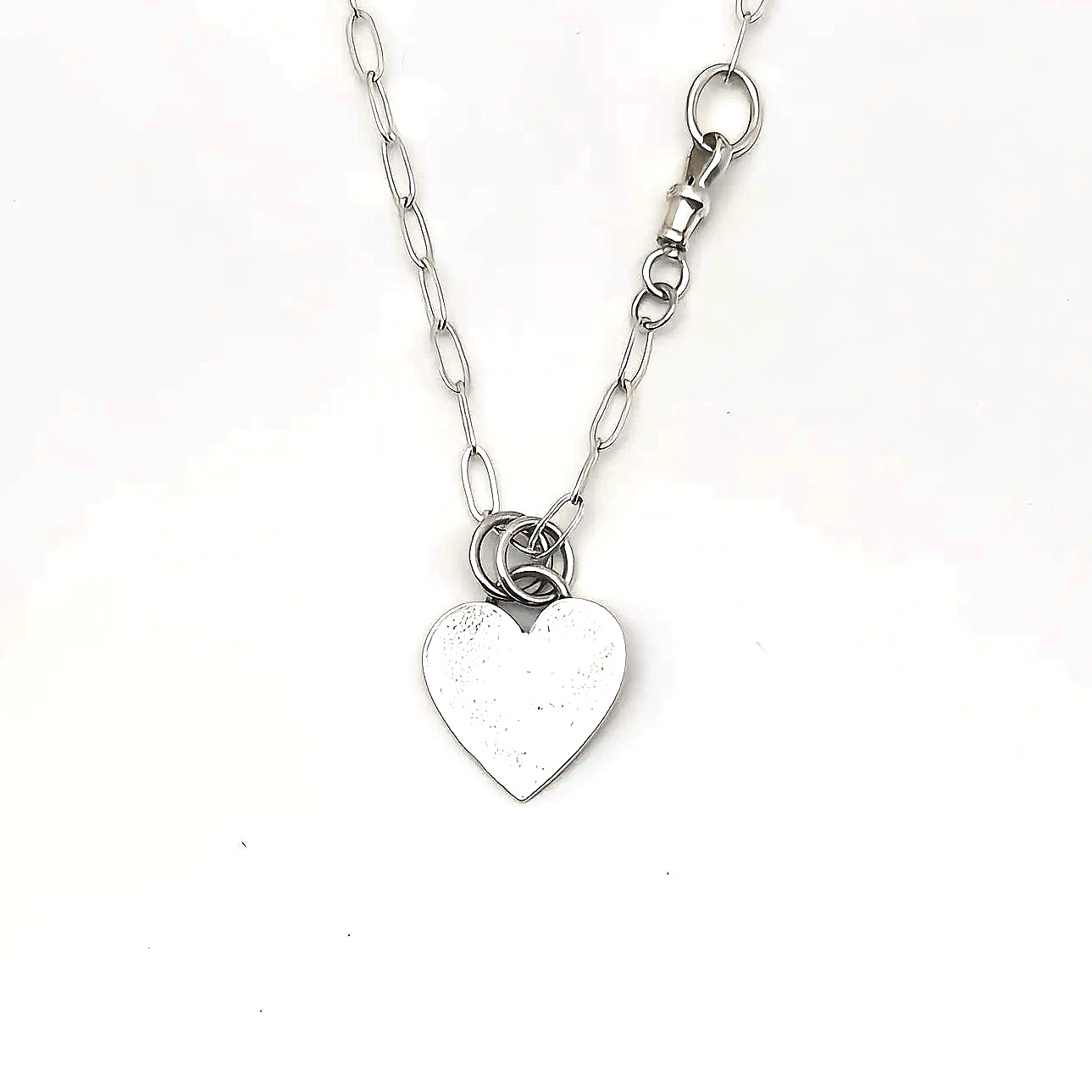 Silver Heart with a Swivel Albert Closure