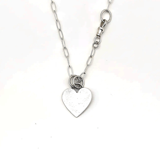 Silver Heart with a Swivel Albert Closure
