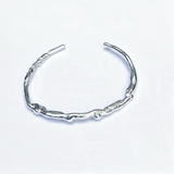 Silver Molten Cuff Style Bangle