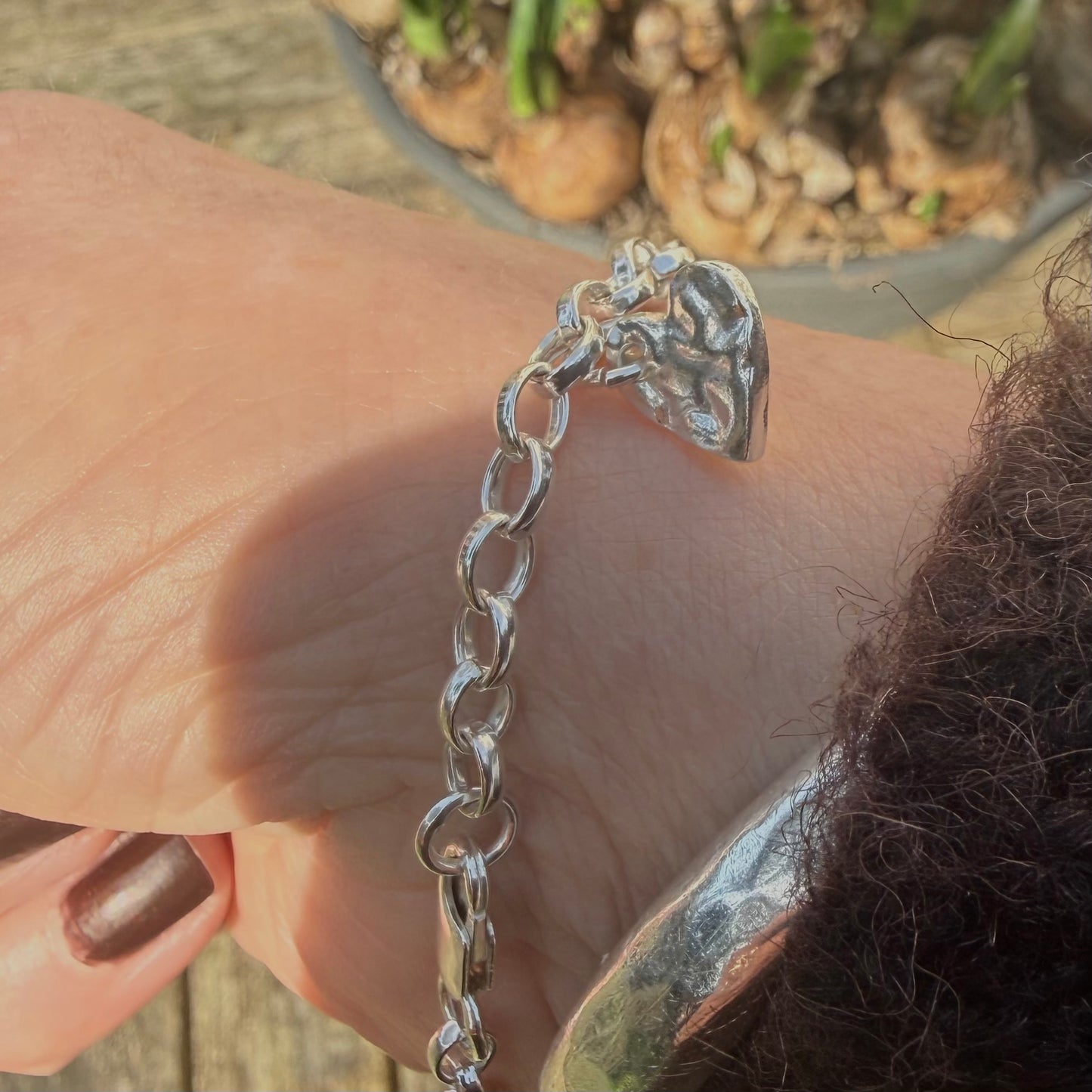 Silver Heart Charm Bracelet