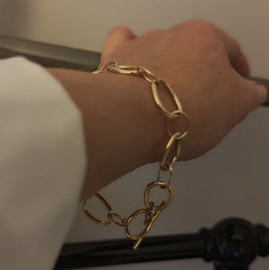 Gold Filled Chain and T Bar Bracelet