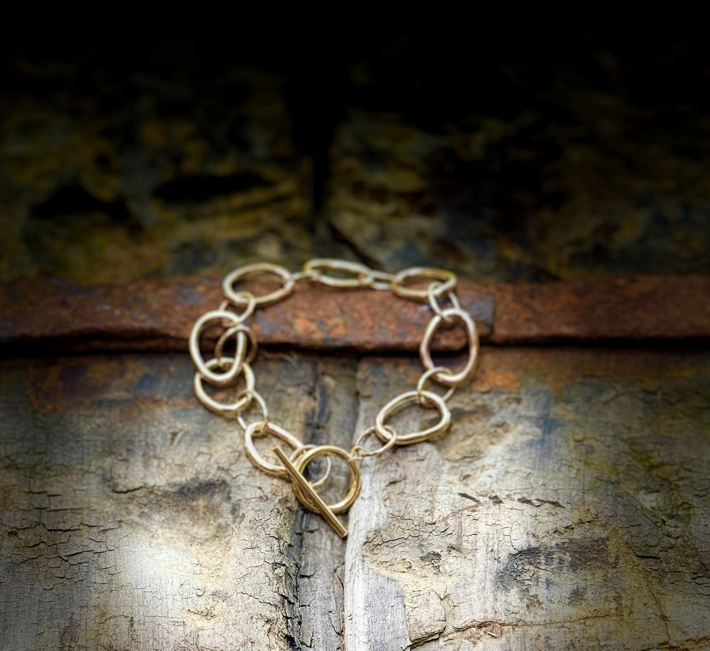 Gold Filled Chain and T Bar Bracelet