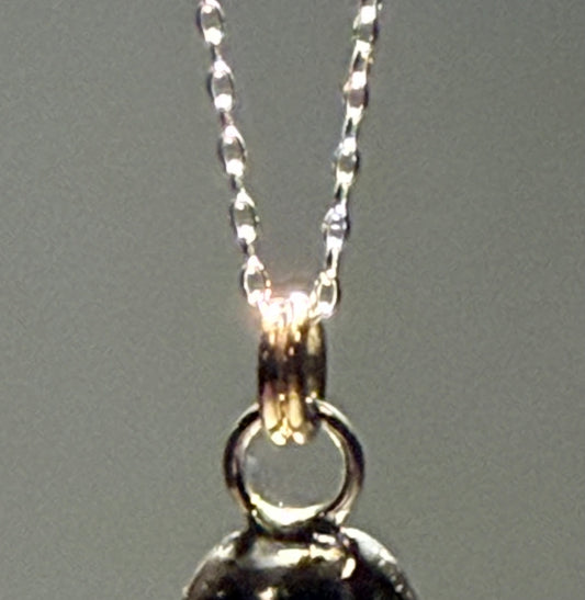 Silver Molten Pebble with Gold