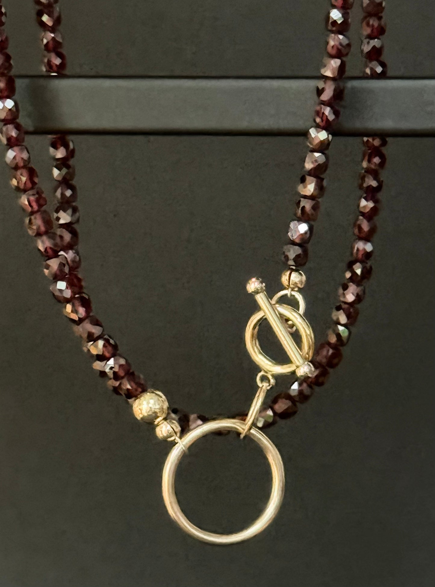 Garnet Necklace with Gold