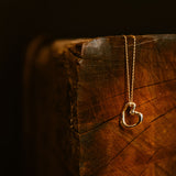 Molten Heart in Solid 9ct Gold on a Gold Chain