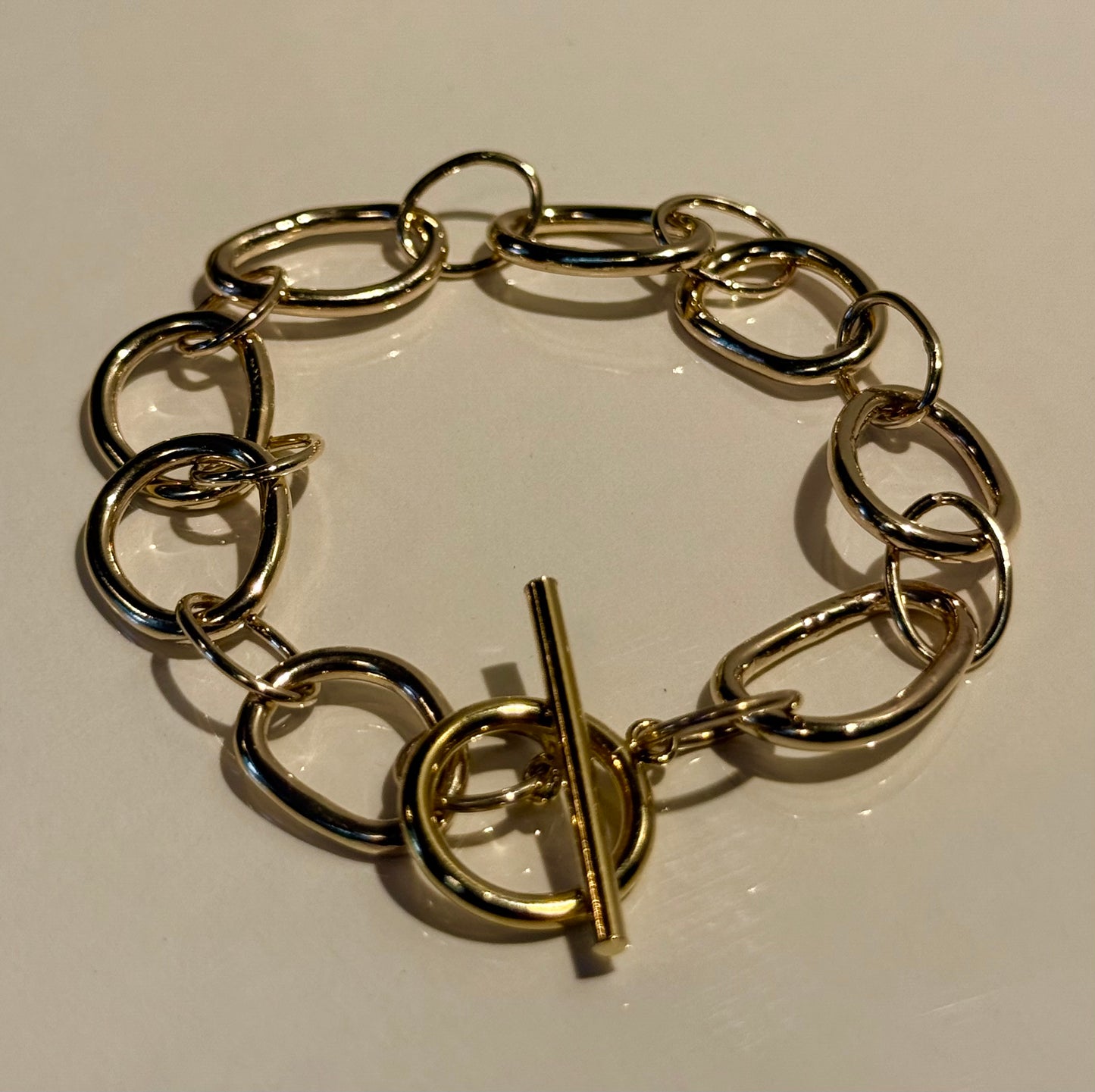 Gold Filled Chain and T Bar Bracelet