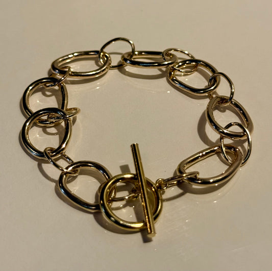 Gold Filled Chain and T Bar Bracelet