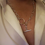 Silver and Gold T Bar chain