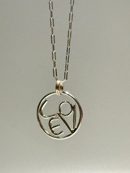 Silver and Gold LOVE Necklace