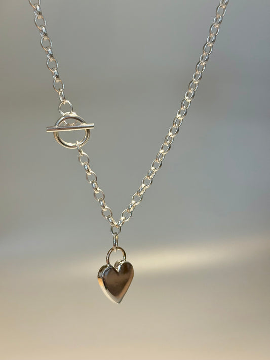 Silver and Gold Heart Necklace