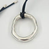 Solid Silver Molten Oval Pendant