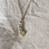 Midi Love Lariat Style Necklace in Silver