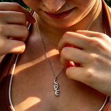 Solid Silver LOVE charm and Silver chain