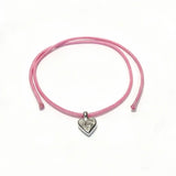 We Free Women Silver Heart Cord Bracelet