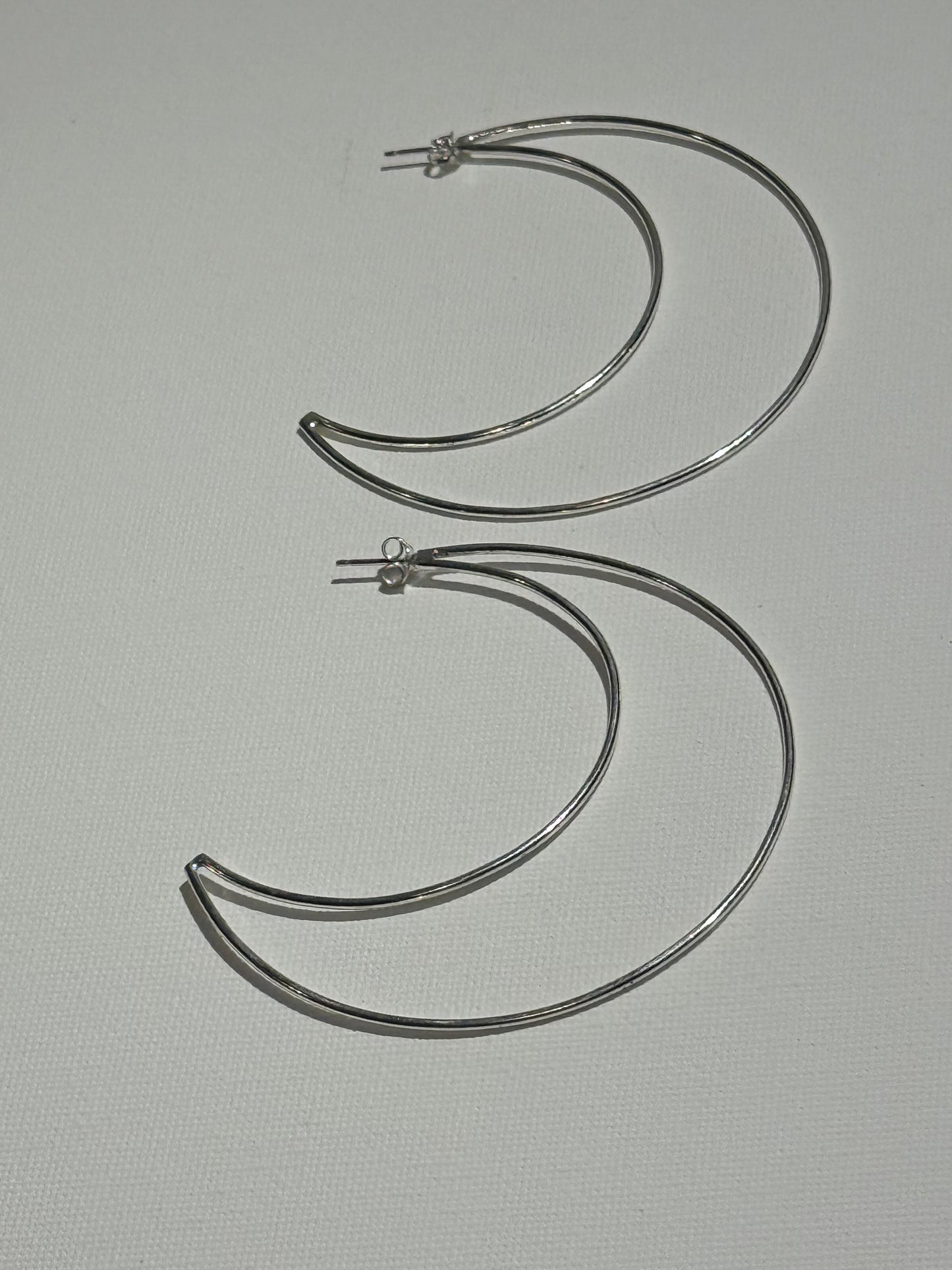 Large Crescent Moon stud earrings